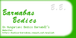 barnabas bedics business card